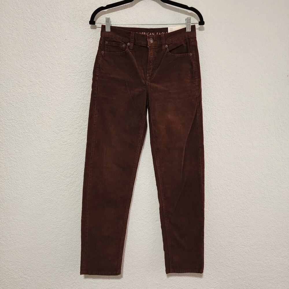 American Eagle Outfitters High Rise 90s Straight Corduroy Pants Brown Size 0 NWT
